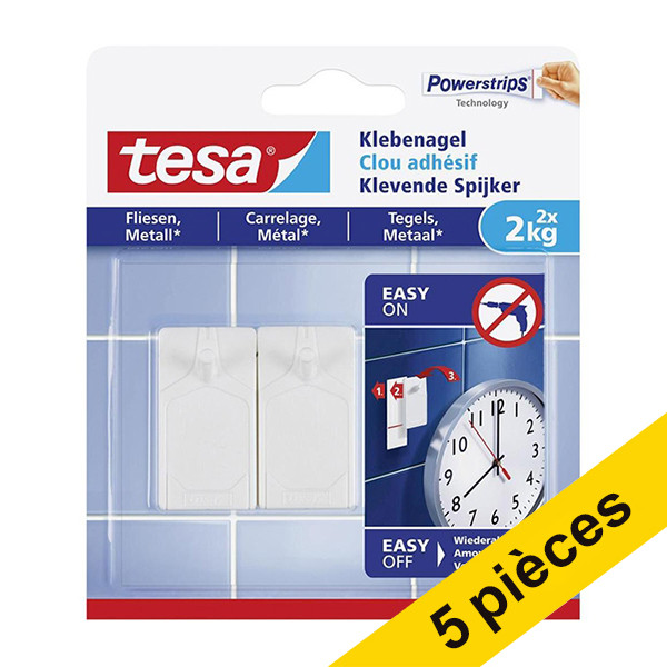 Offre: 5x Tesa clous adhésifs pour carrelage et métal 2 kg (2 clous) 203348 - 1