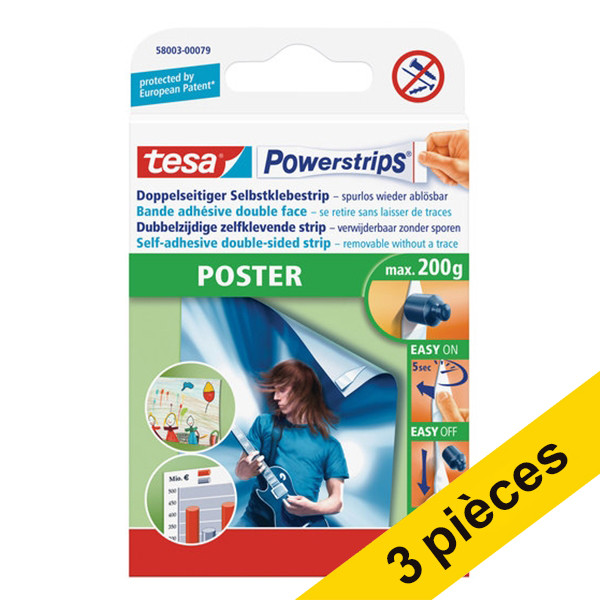 Offre : 3x Tesa Powerstrips poster (20 pièces) 203352 - 1