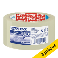 Tesa Offre : 3x Tesa Pack Strong ruban adhésif d'emballage 50 mm x 66 m (1 rouleau) - transparent 57167-00000-05-3 202362