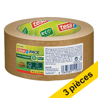 Offre : 3x Tesa Paper Standard ruban d'emballage 50 mm x 50 m (1 rouleau) - marron