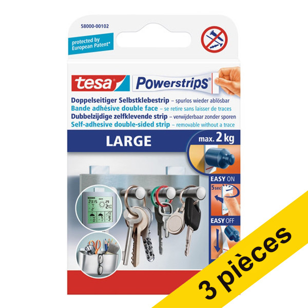 Offre : 3x Tesa Powerstrips large (10 pièces) 203351 - 1