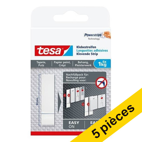Offre : 5x Tesa bandes adhésives de recharge pour surfaces sensibles 1 kg (6 pièces) 203349 - 1