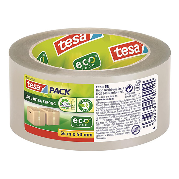 Tesa Pack Eco & Ultra Strong ruban d'emballage 50 mm x 66 m (1 rouleau) - transparent 203381 - 1