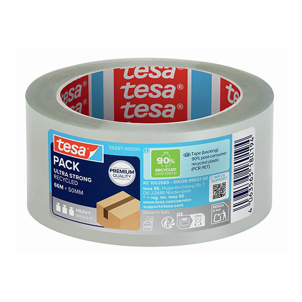 Tesa Pack Eco & Ultra Strong ruban d'emballage 50 mm x 66 m (1 rouleau) - transparent 203381 - 1