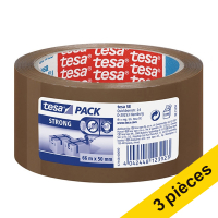 Tesa Pack Strong ruban adhésif d'emballage 50 mm x 66 m (3 rouleaux) - marron 57168-00000-05-3 202364