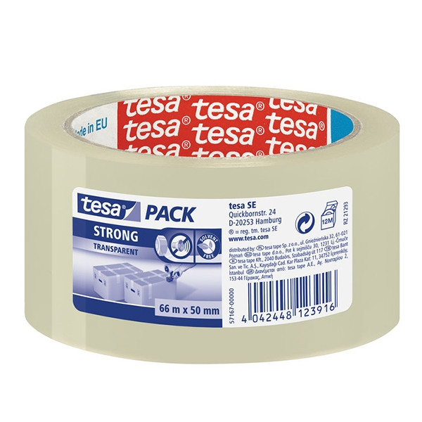 Tesa Pack Strong ruban d'emballage 50 mm x 66 m (1 rouleau) - transparent 202330 - 1