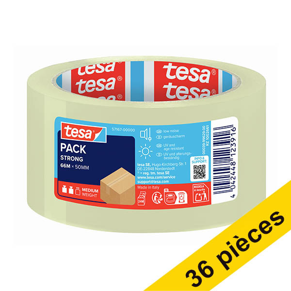 Tesa Pack Strong ruban d'emballage 50 mm x 66 m (36 rouleaux) - transparent 202433 - 1