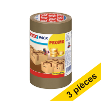 Tesa Pack ruban adhésif d'emballage marron 50 mm x 66 m pack (3 rouleaux) 202333