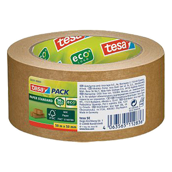Tesa Paper Standard ruban d'emballage 50 mm x 50 m (1 rouleau) - marron 58291-00000-00 203301 - 1