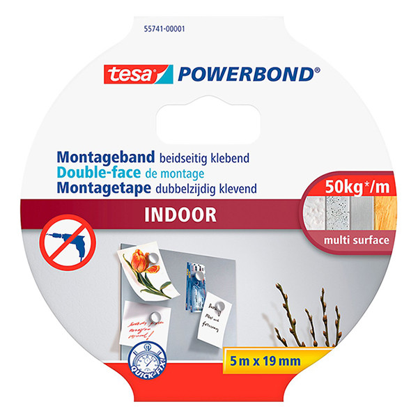 Tesa Powerbond Indoor ruban adhésif double face 19 mm x 5 m 55741-00001-03 203355 - 2