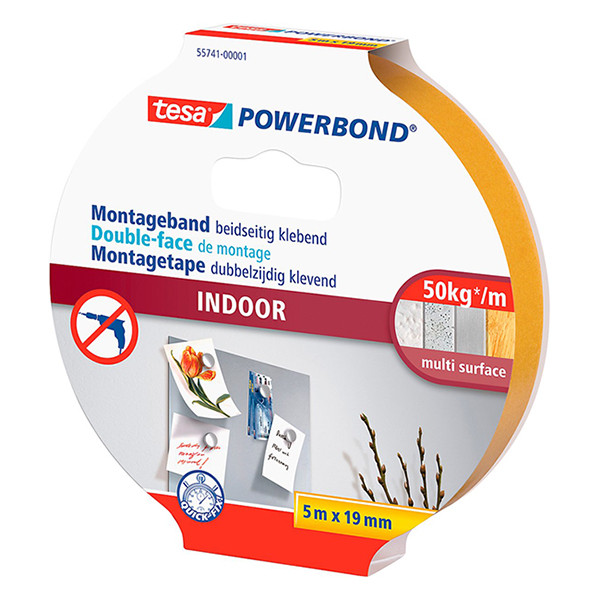 Tesa Powerbond Indoor ruban adhésif double face 19 mm x 5 m 55741-00001-03 203355 - 3