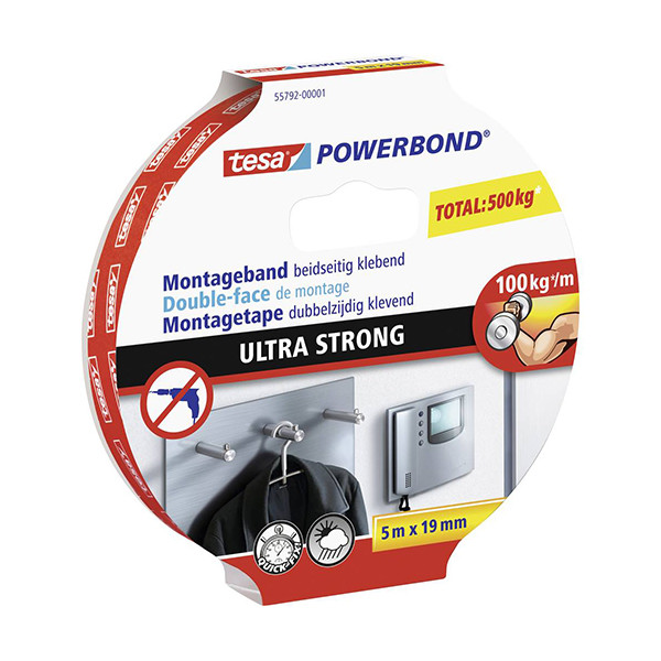 Tesa Powerbond Ultra Strong ruban adhésif double face 19 mm x 5 m 55792-00001-02 203357 - 1