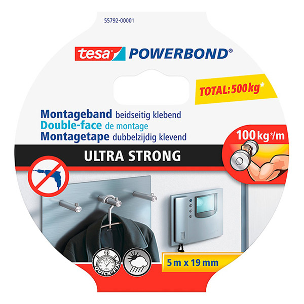 Tesa Powerbond Ultra Strong ruban adhésif double face 19 mm x 5 m 55792-00001-02 203357 - 2