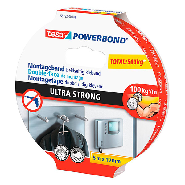 Tesa Powerbond Ultra Strong ruban adhésif double face 19 mm x 5 m 55792-00001-02 203357 - 3
