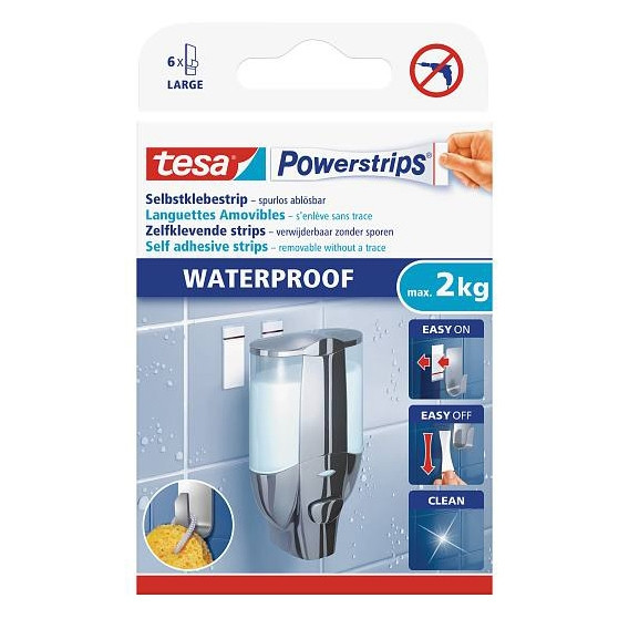 Tesa Powerstrips waterproof large (6 pièces) 59700 202351 - 1
