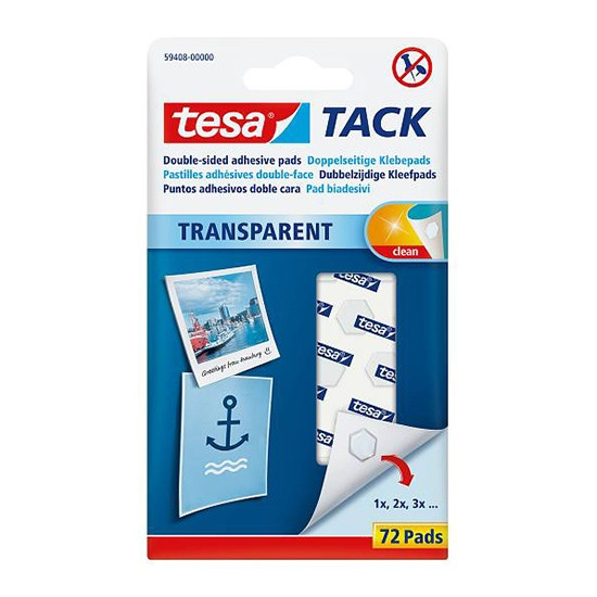 Tesa Tack pastilles adhésives transparentes (72 pièces) 59408-00000-00 202334 - 1