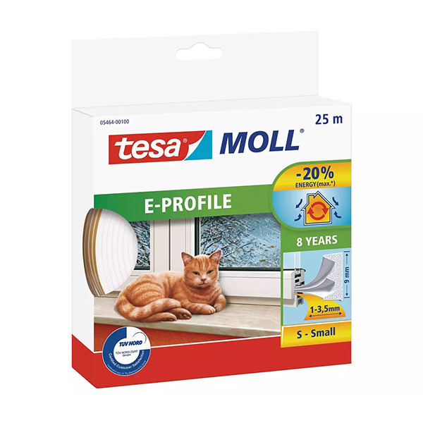 Tesa TesaMoll Classic E-profile joint d'isolation 9 mm x 25 m - blanc 05464-00100-00 203308 - 1