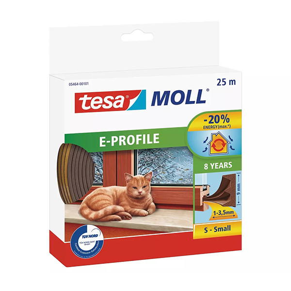 Tesa TesaMoll Classic E-profile joint d'isolation 9 mm x 25 m - marron 05464-00101-00 203309 - 1