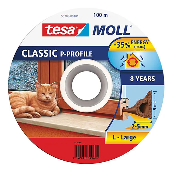 Tesa TesaMoll Classic P-profile joint d'isolation 9 mm x 6 m - blanc 05390-00100-00 203310 - 2
