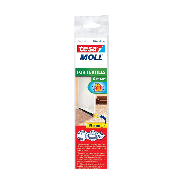 Tesa TesaMoll For Textiles isolation bas de porte 43 mm x 1 m - blanc 203326 - 1
