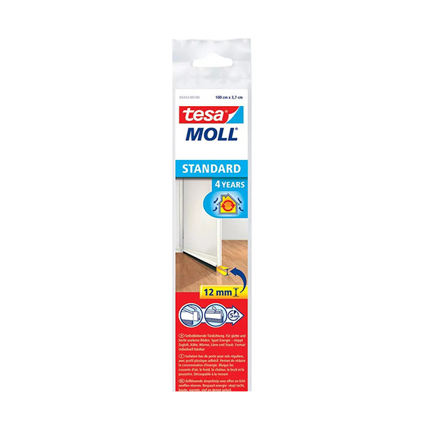 Tesa TesaMoll Standard isolation bas de porte 37 mm x 1 m - blanc 203320 - 1