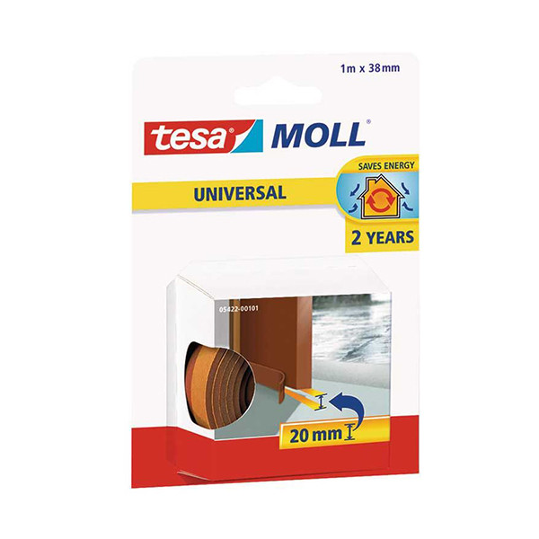Bandes isolantes pour porte Isolation Fournitures de bureau Tesa TesaMoll  Universal isolation bas de porte en mousse 38 mm x 1 m - blanc
