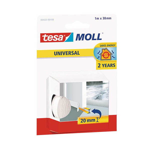 Tesa TesaMoll Universal isolation bas de porte en mousse 38 mm x 1 m - blanc 05422-00100-00 203318 - 1