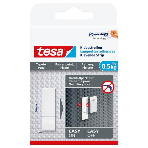 Tesa bandes adhésives de recharge pour surfaces sensibles 0,5 kg (9 pièces) 77770 77770-00000-20 202360 - 1