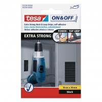 Tesa bandes velcro extra-fortes 50 mm x 10 cm (2 pièces) - noir 55228-00 202347