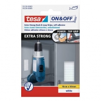 Tesa bandes velcro extra fortes 50 mm x 10 cm (2 pièces) - blanc 202348