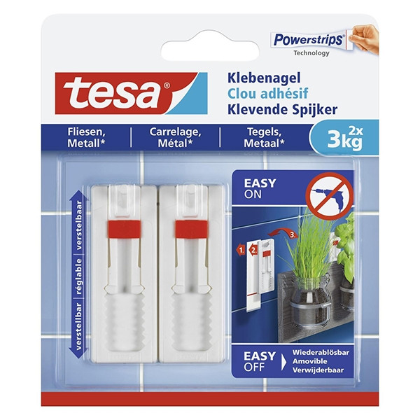 Tesa clous adhésifs ajustables pour carrelage et métal 3 kg (2 clous) 77764-00000-00 202298 - 1