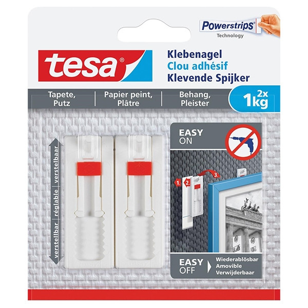 Tesa clous adhésifs ajustables pour surfaces sensibles 1 kg (2 clous) 202303 - 1