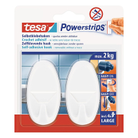 Tesa crochet adhésif 2 kg (2 pièces) - blanc 58013-00049-20 203375