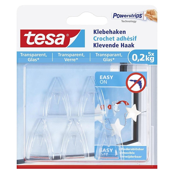 Tesa crochets adhésifs 0,2 kg (5 pièces) 202326 - 1