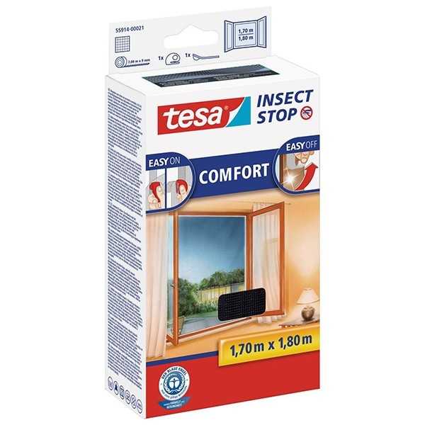 Tesa moustiquaire Insect Stop confort fenêtre (170 x 180 cm) - noir 55914-00021-00 STE00014 - 1