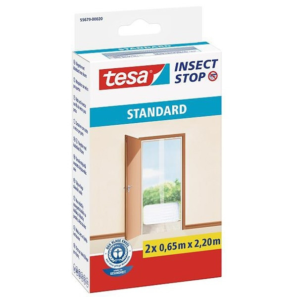 Tesa moustiquaire Insect Stop pour porte standard 2 x (65 x 220 cm) - blanc STE00021 - 1