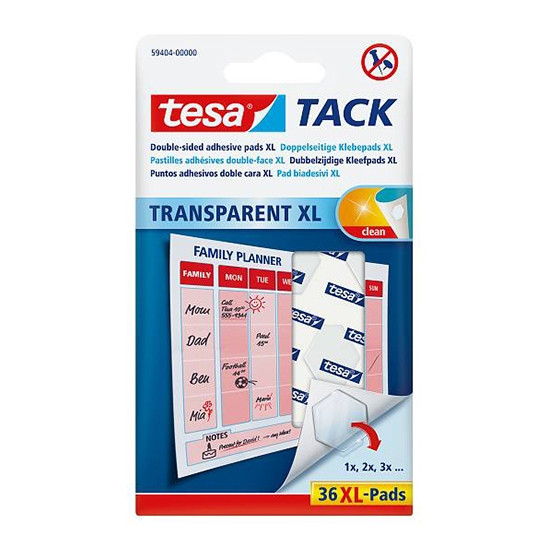Tesa pastilles adhésives transparentes XL (36 pièces) 59404-00000-00 202336 - 1