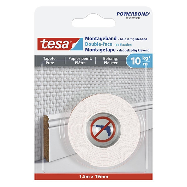 Tesa ruban de fixation double-face pour surfaces sensibles 19 mm x 1,5 m 77742-00000-00 202318 - 1