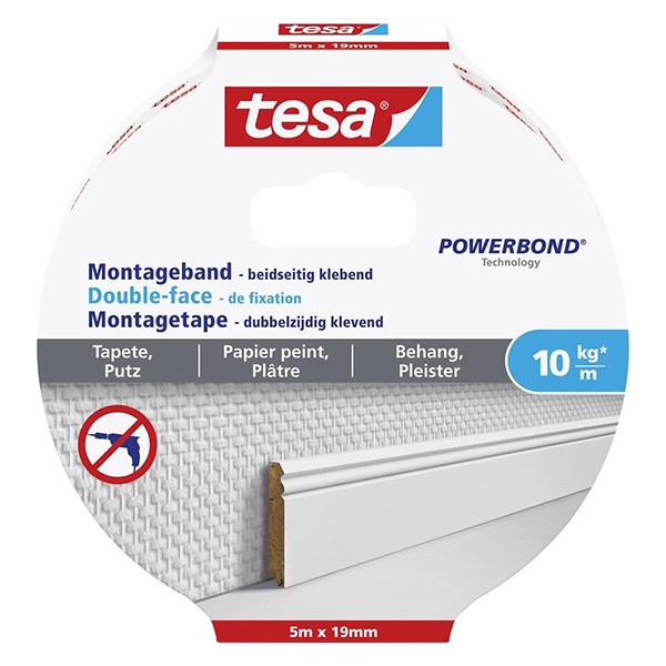 Tesa ruban de fixation double-face pour surfaces sensibles 19 mm x 5 m 77743-00000-00 202319 - 1