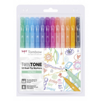 Tombow TwinTone feutres de coloriage (12 pièces) - couleurs pastel WS-PK-12P-2 241529