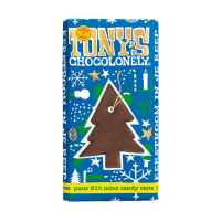 Tony's Chocolonely Chocolat noir 51% menthe Candy Cane tablette de Noël 180 g 137271