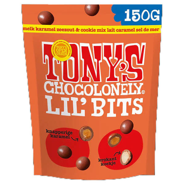 Tony's Chocolonely LiL'Bits Lait Caramel sel de mer et biscuit (150 grammes) 137154 - 1