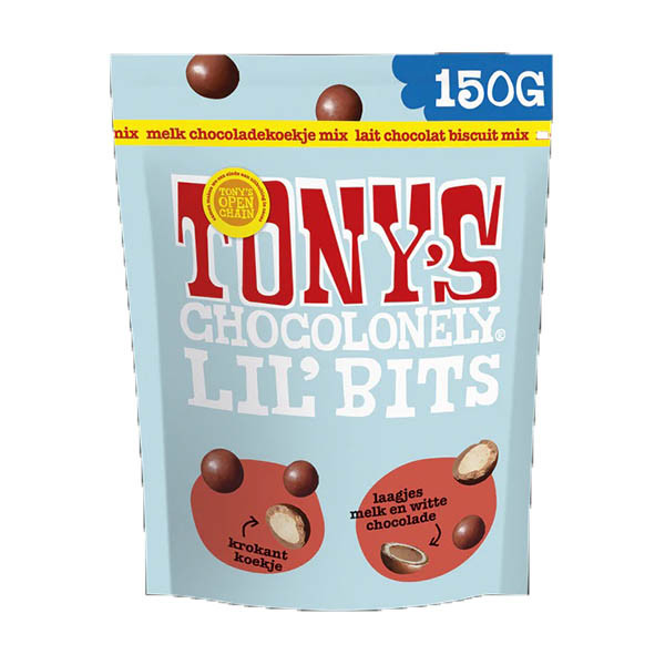 Tony's Chocolonely LiL'Bits Lait mélange de biscuits Préparation pour biscuits au chocolat au lait Tony's Chocolonely LiL'Bits (150 grammes) 137152 - 1