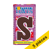 Offre: 5x Tony's Chocolonely lettre S en chocolat noir au pain d'épices 180g