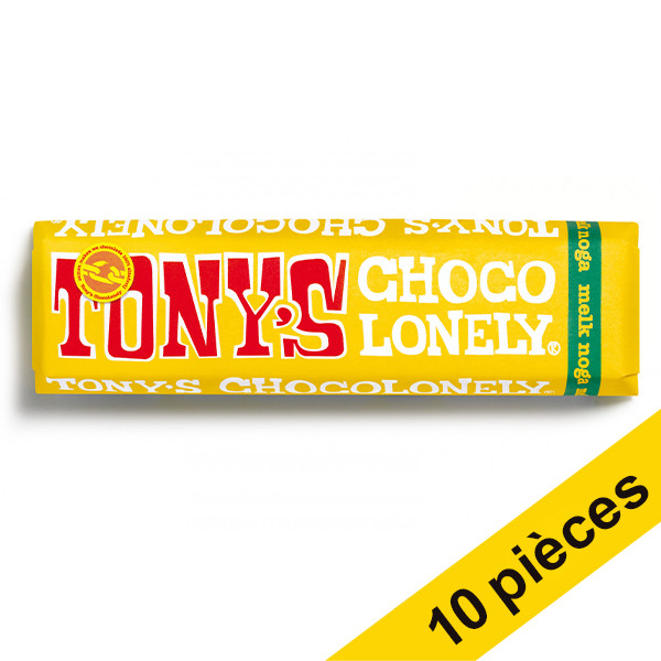 Tony's Chocolonely Offre : 10x Tony's Chocolonely barre de chocolat lait nougat 47 grammes  423265 - 1