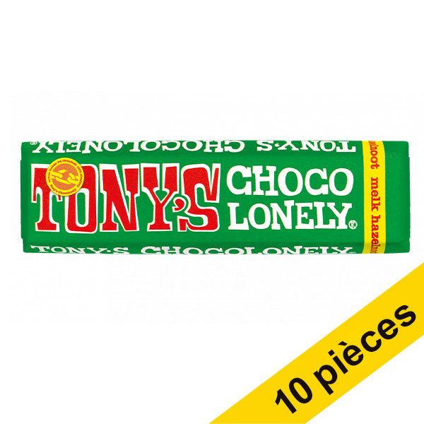 Tony's Chocolonely Offre : 10x Tony's Chocolonely barre de chocolat noisettes 47 grammes  423264 - 1
