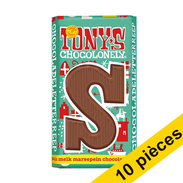 Offre : 10x Tony's Chocolonely lettre S en chocolat au lait au massepain 180g 200299 - 1