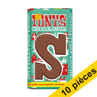 Offre : 10x Tony's Chocolonely lettre S en chocolat au lait au massepain 180g