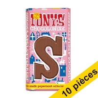 Offre : 10x Tony's Chocolonely lettre S en chocolat au lait au pain d'épices et de petites guimauves 180g