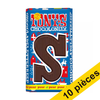 Offre : 10x Tony's Chocolonely lettre S en chocolat noir 180g